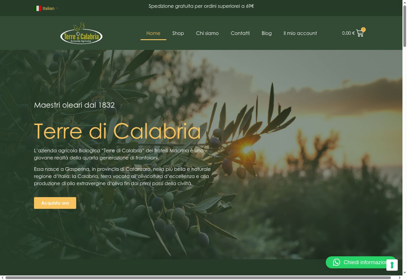 Anteprima del sito Terre di Calabria